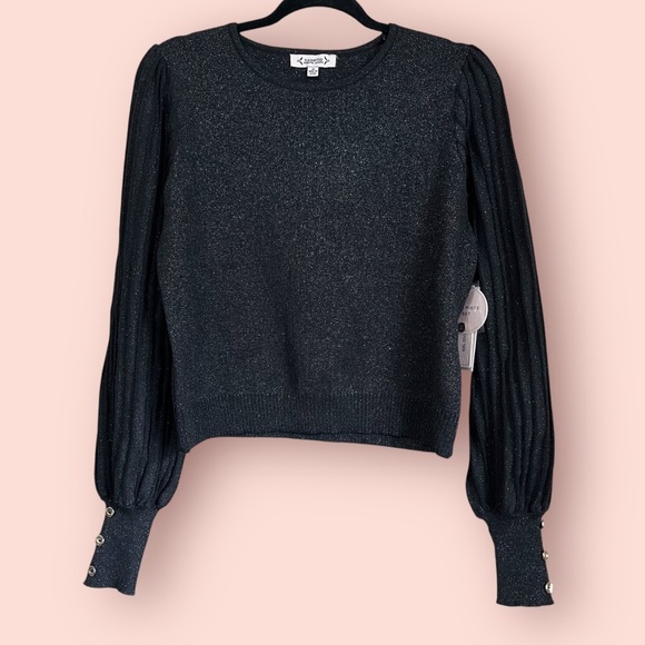 Nanette Nanette Lepore Long Sleeve Rib Knit Sleeve Sweater Size Medium NWT - Picture 2 of 11